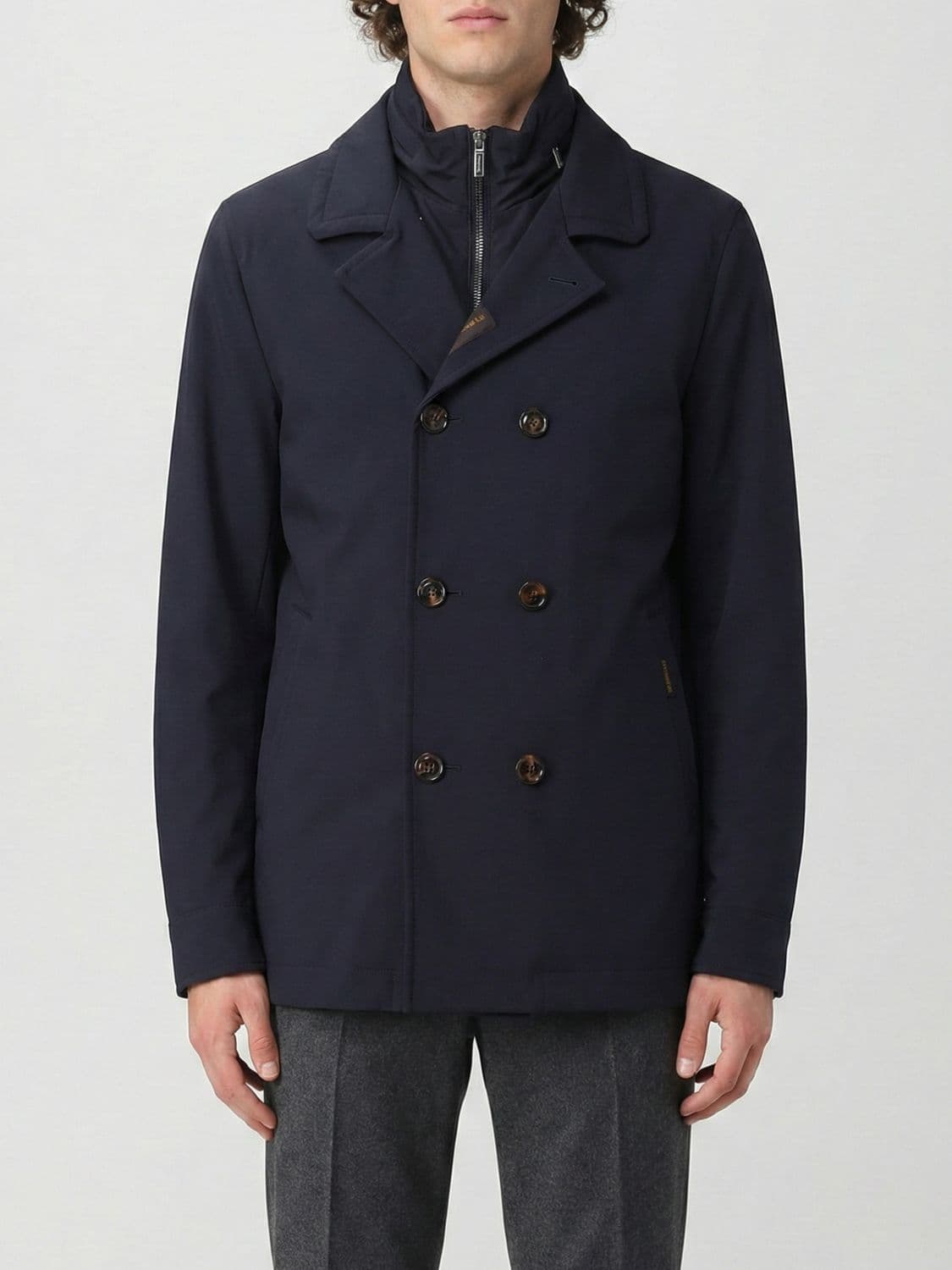 Moorer Double-Breasted Technical Fabric Coat