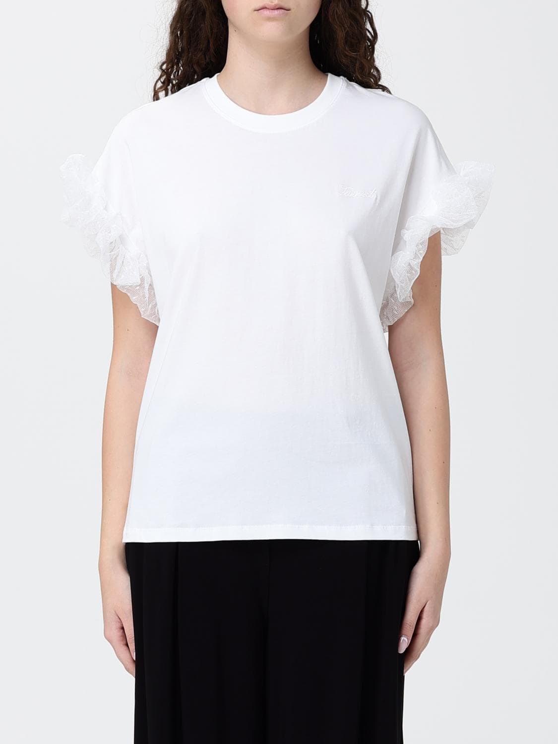 Twinset Cotton T-shirts with Ruffles