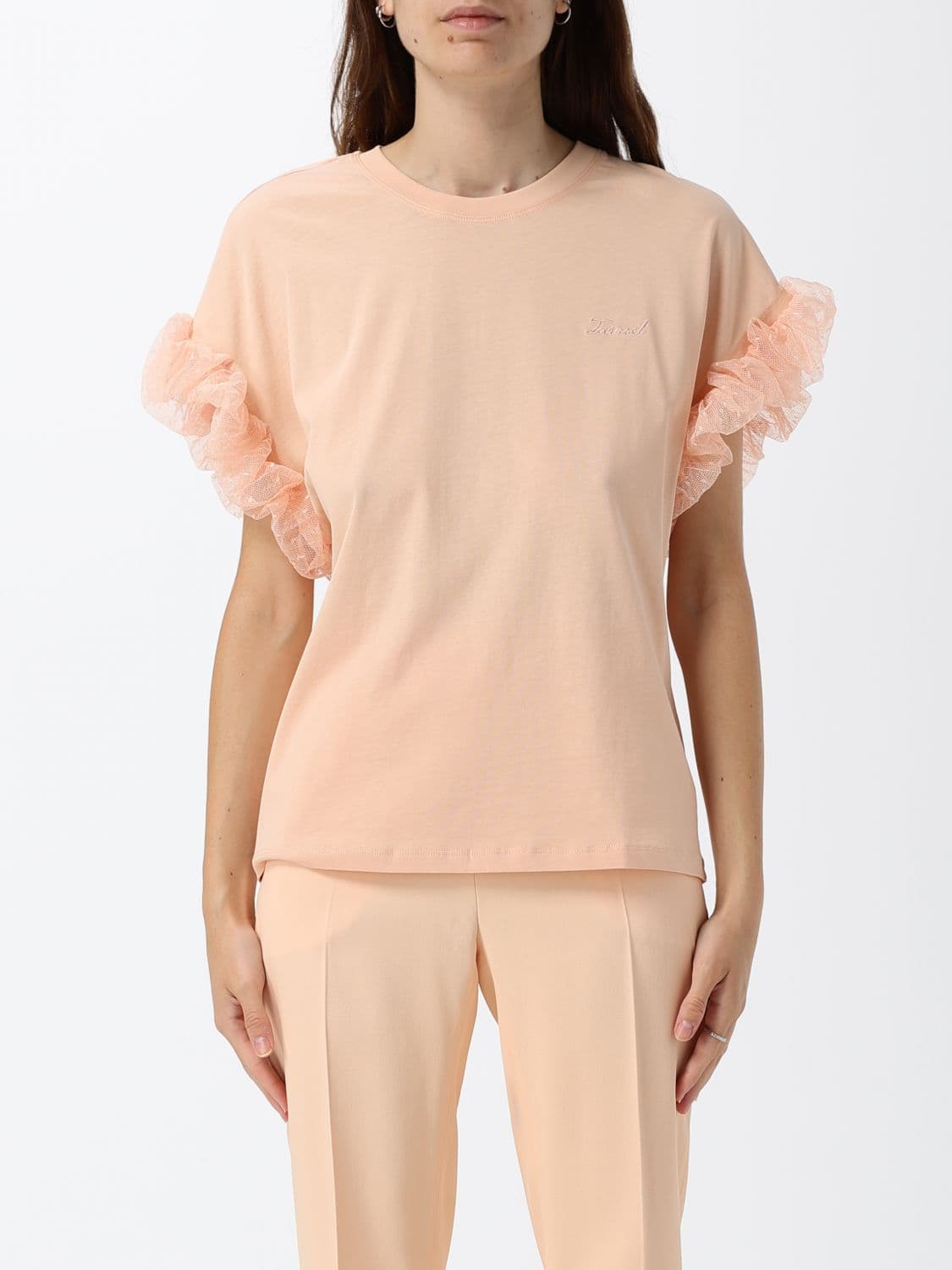 Twinset Cotton T-shirts with Ruffles