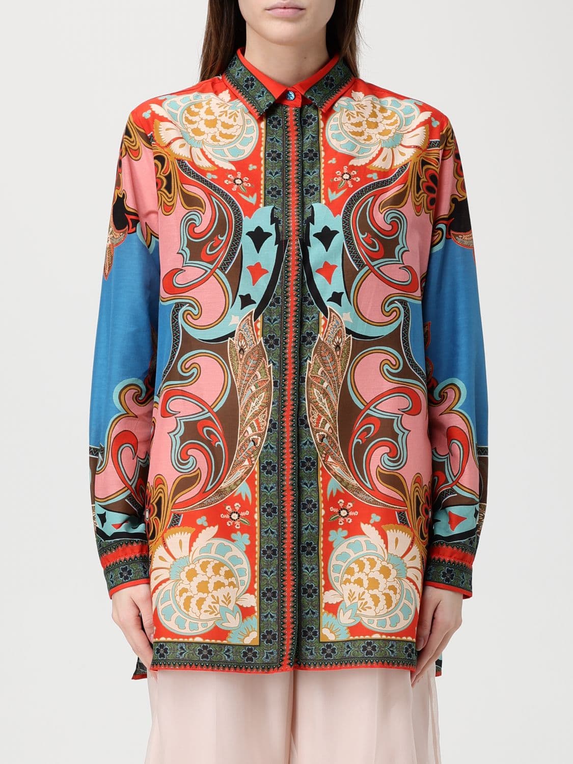 Etro Printed Cotton and Silk Shirt · 44