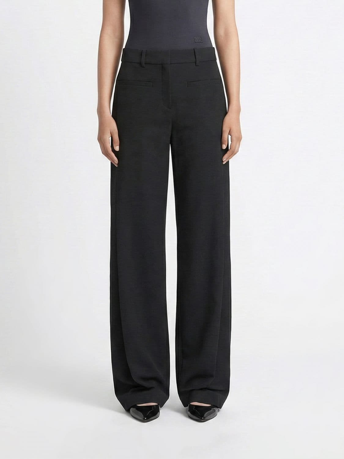 Courrèges Wide-Leg Crepe Trousers