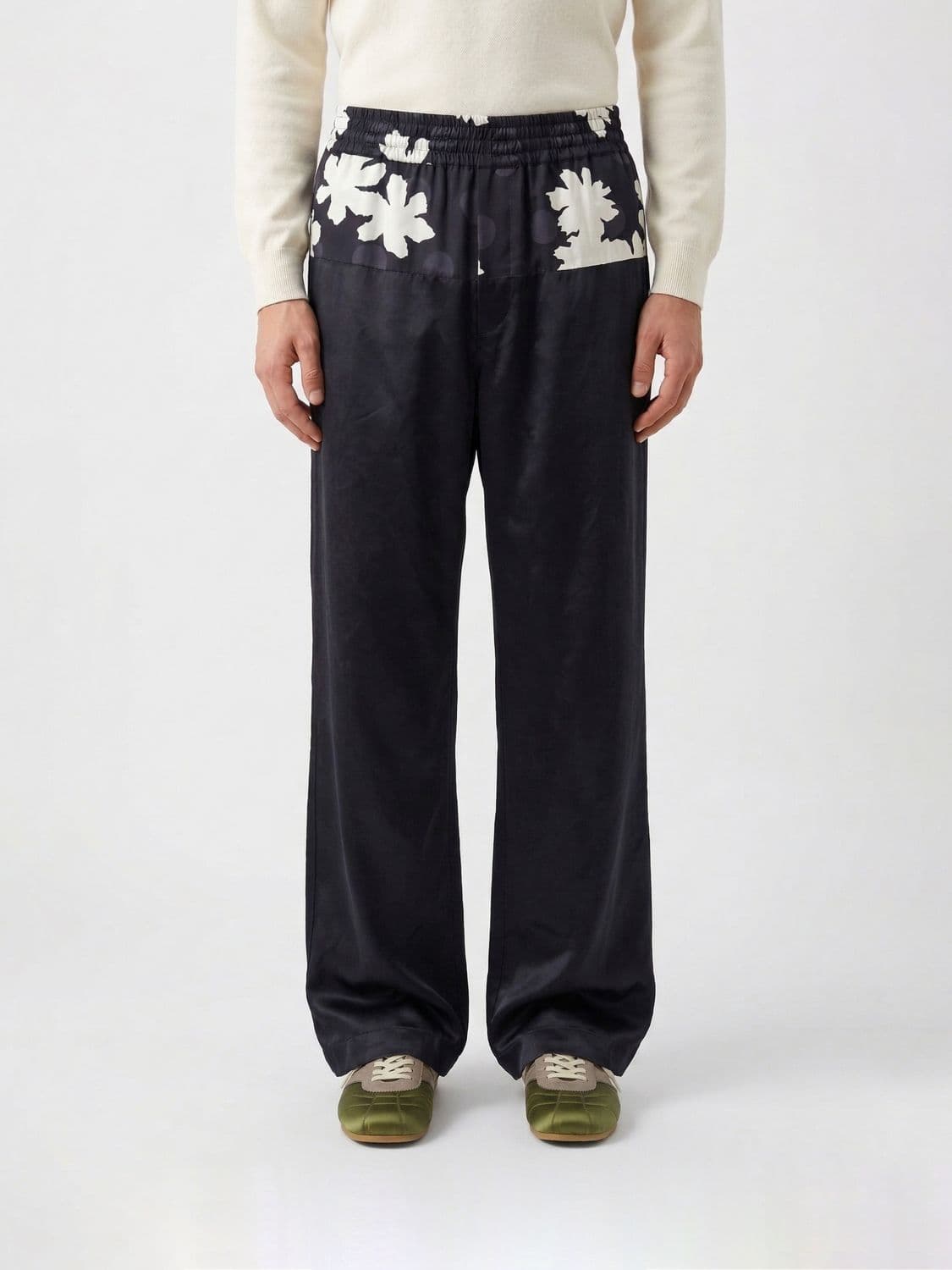 Dries Van Noten Floral Cotton Blend Palazzo Trousers · 48
