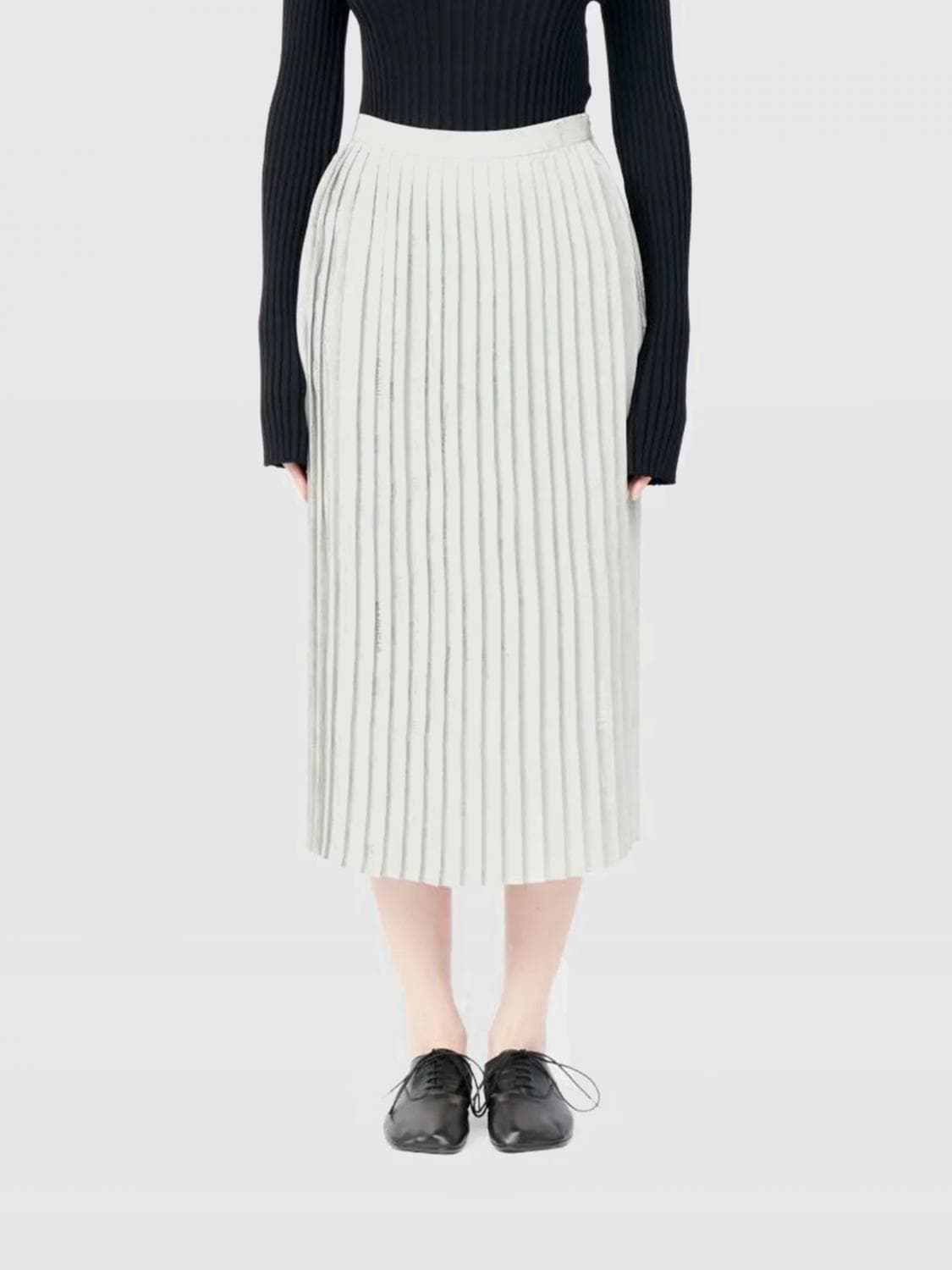 Mm6 Maison Margiela Pleated Viscose Skirt