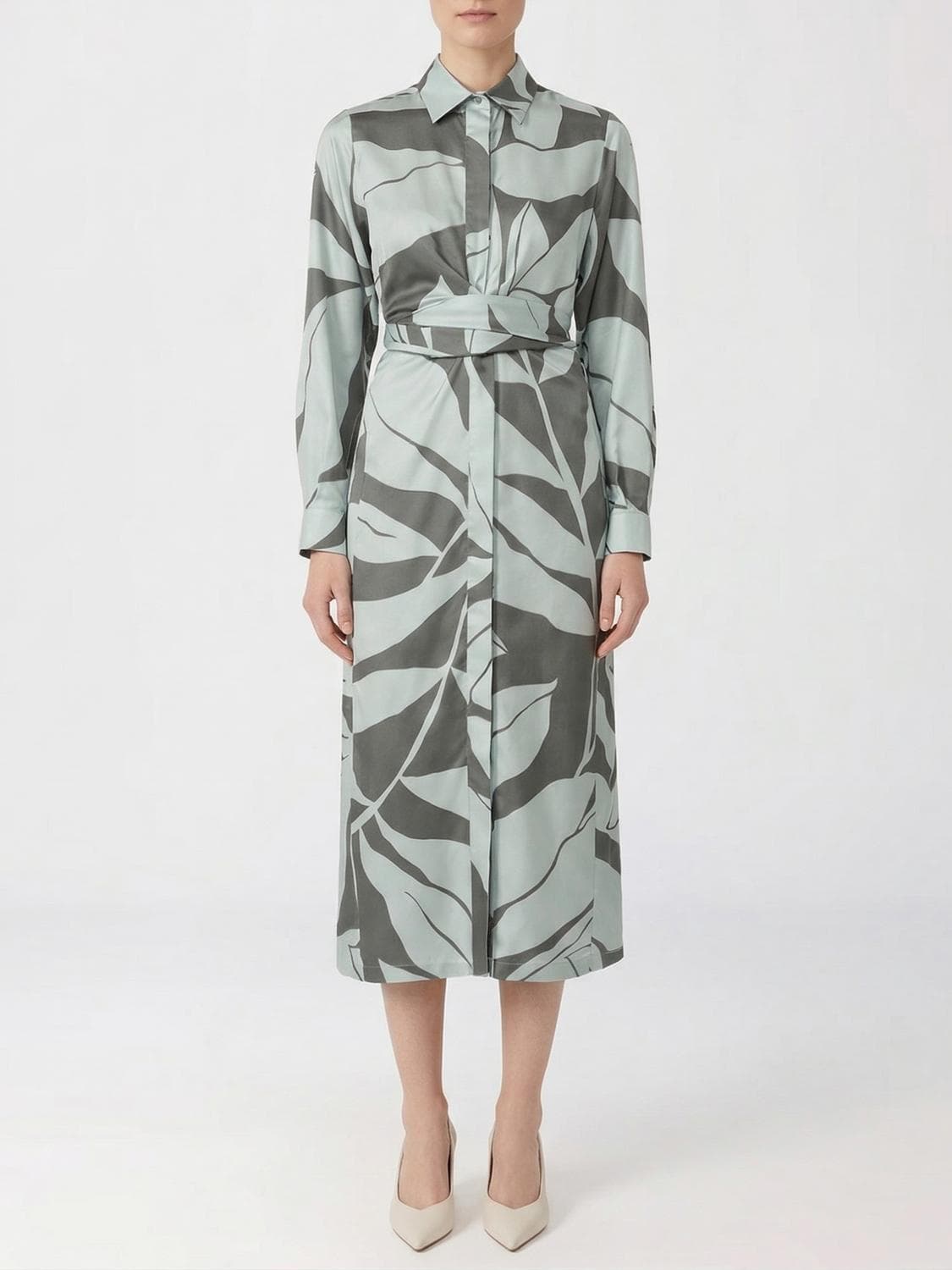Max Mara Printed Silk Shirt Dress