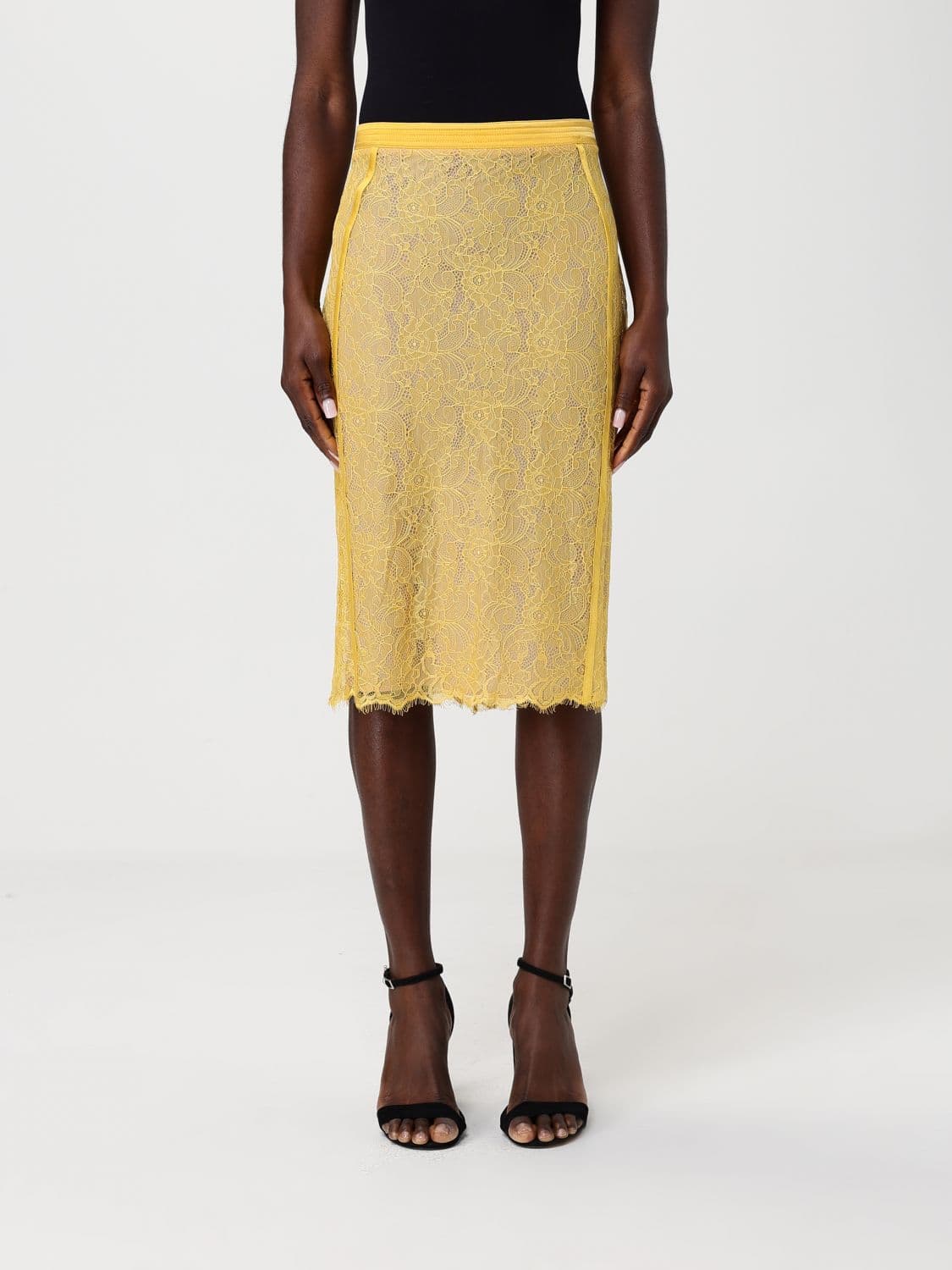 Elisabetta Franchi Lace Midi Skirt