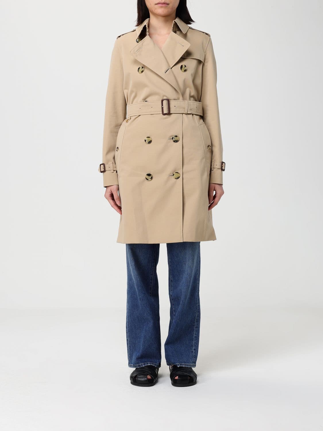 Burberry Cotton Double Breasted Trench Coat · 8