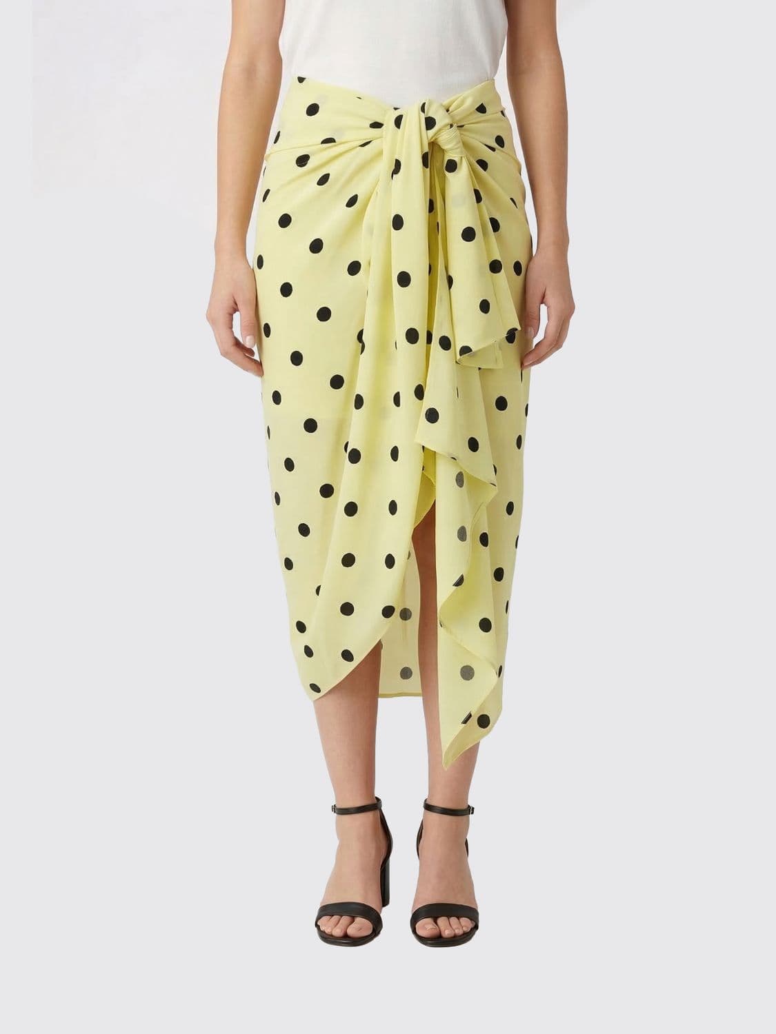 Sportmax Polka Dot Satin Midi Skirt