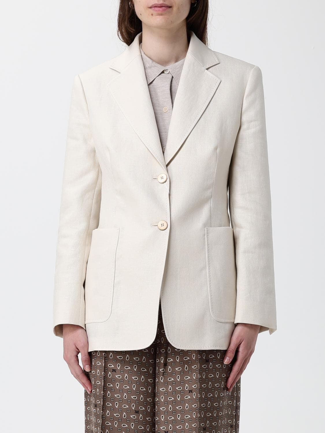 Max Mara Single-Breasted Camel Drap Blazer