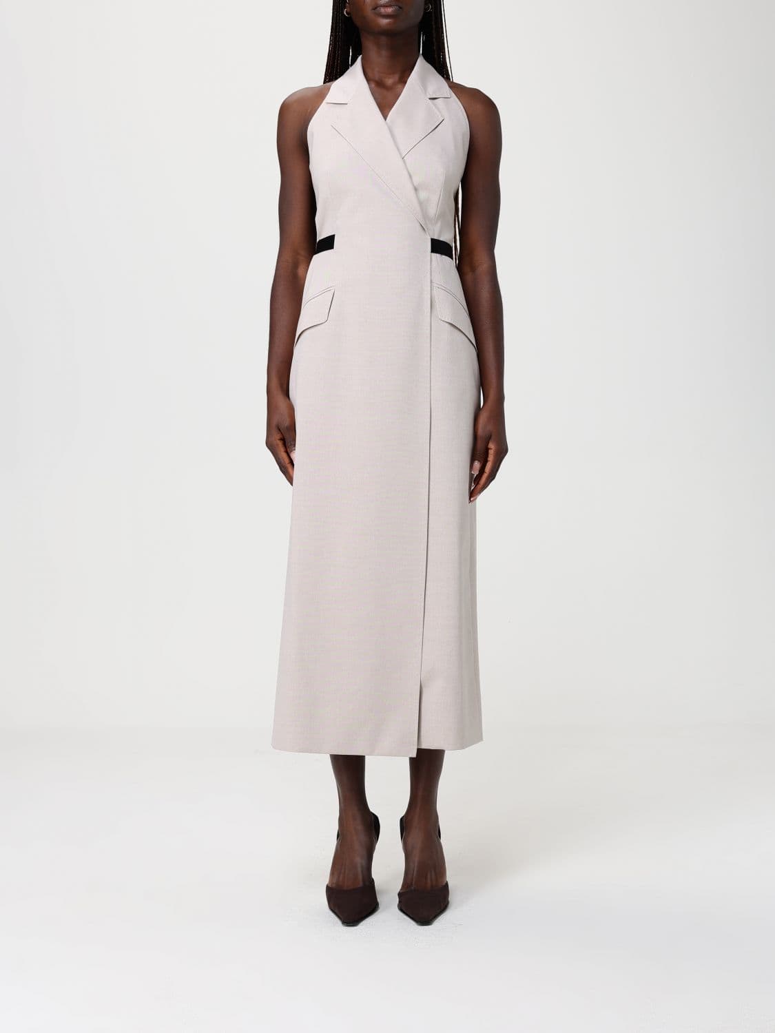 Max Mara Cime Cotton and Wool Blend Midi Dress