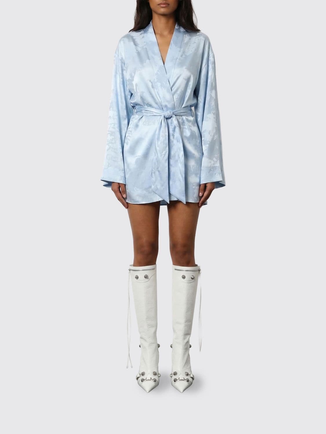Balenciaga Washed Crayon Silk Robe Dress · 36