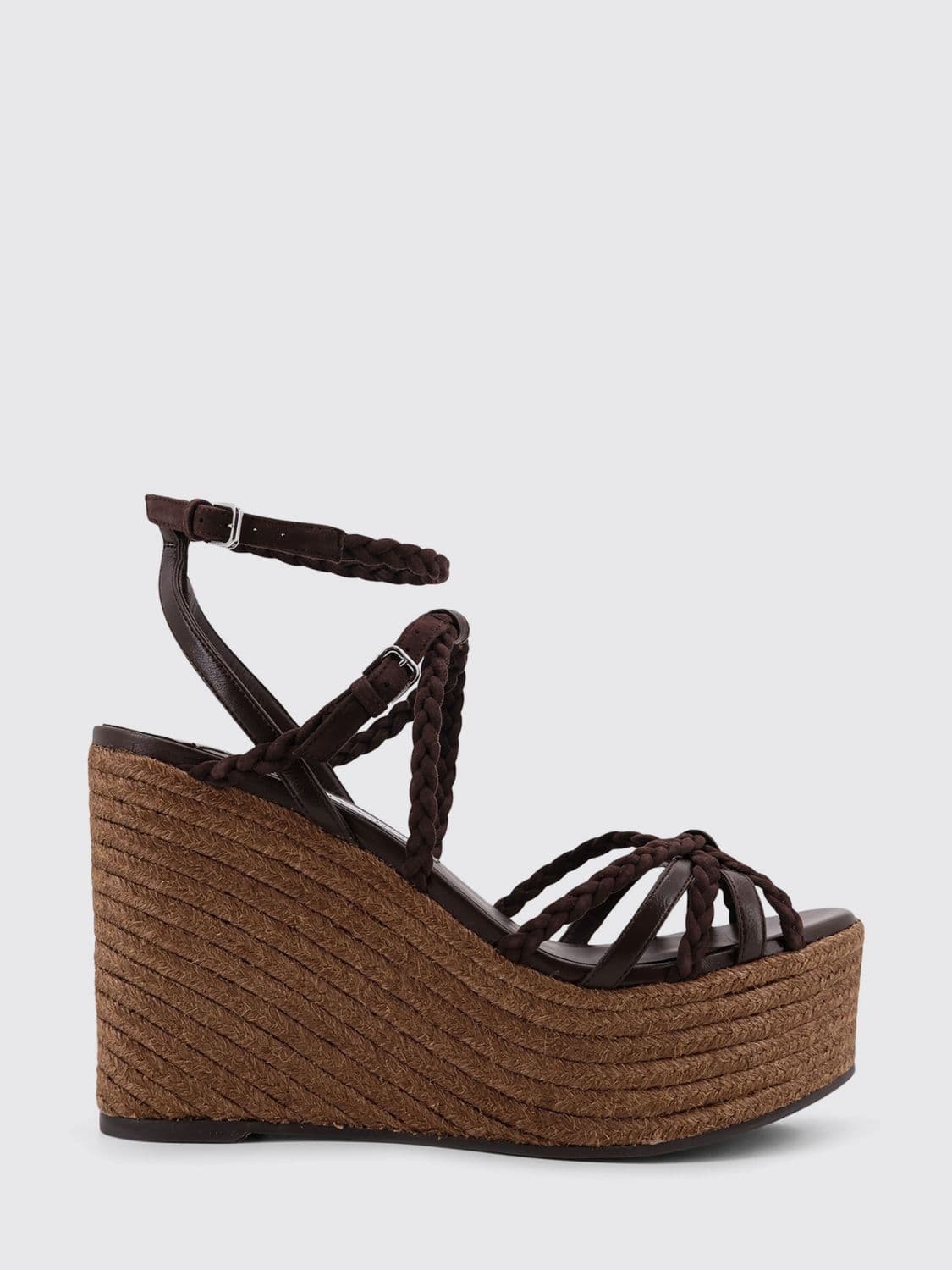 Jimmy Choo Nyra Wedge Sandal in Woven Leather and Suede