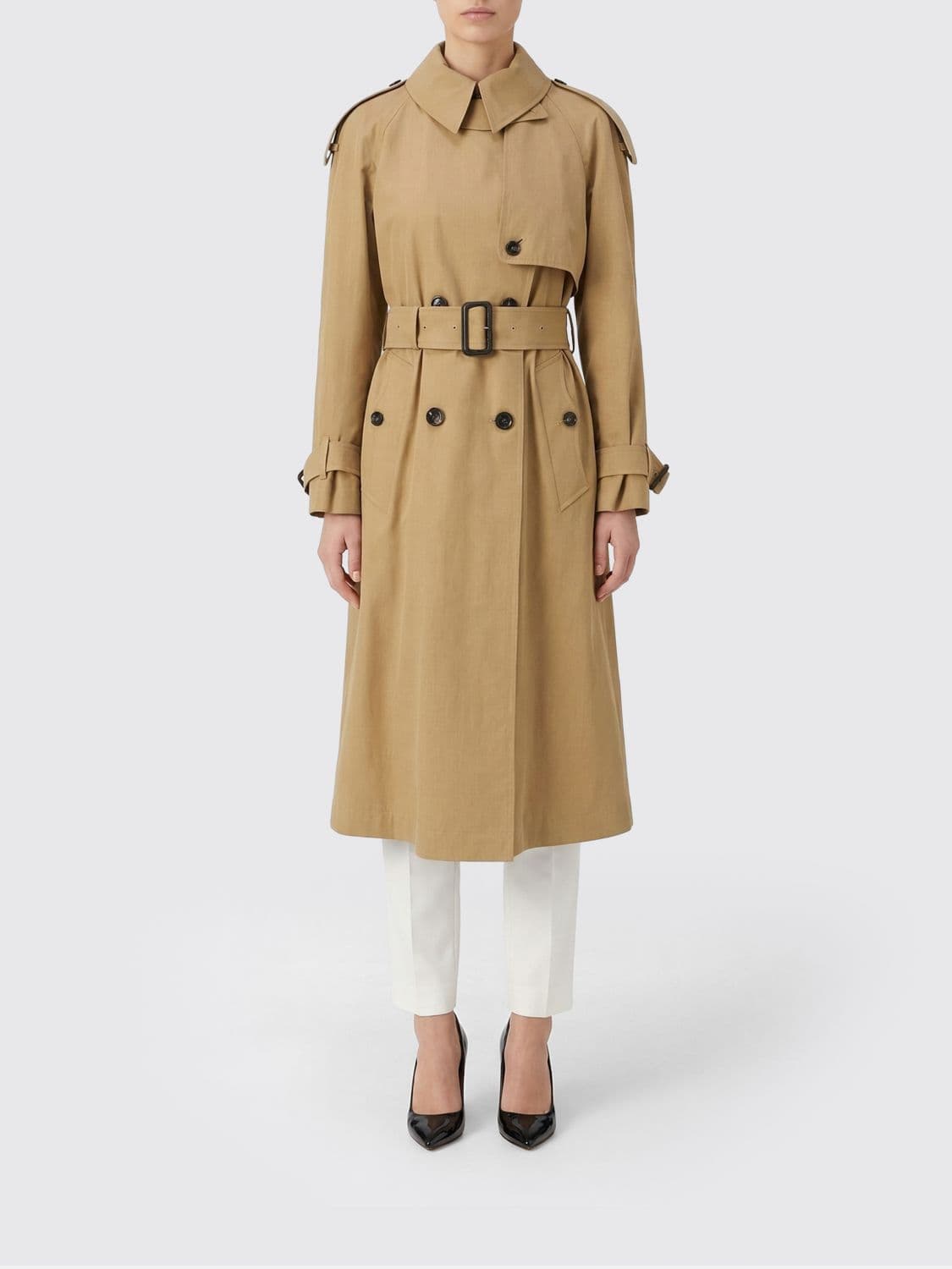 Burberry Double-Breasted Trench Coat in Cotton Blend