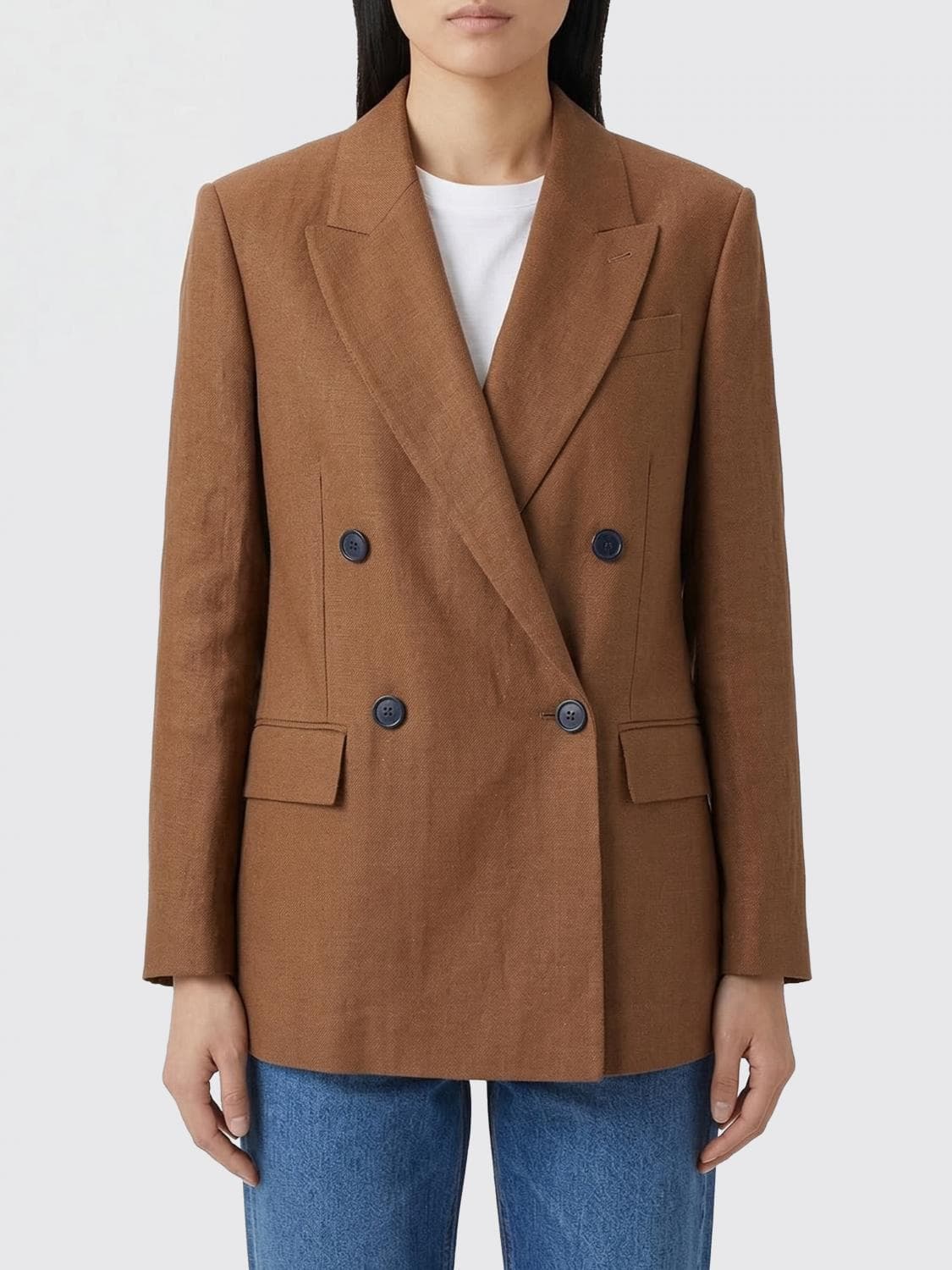 Brunello Cucinelli Double Breasted Linen And Silk Blend Blazer