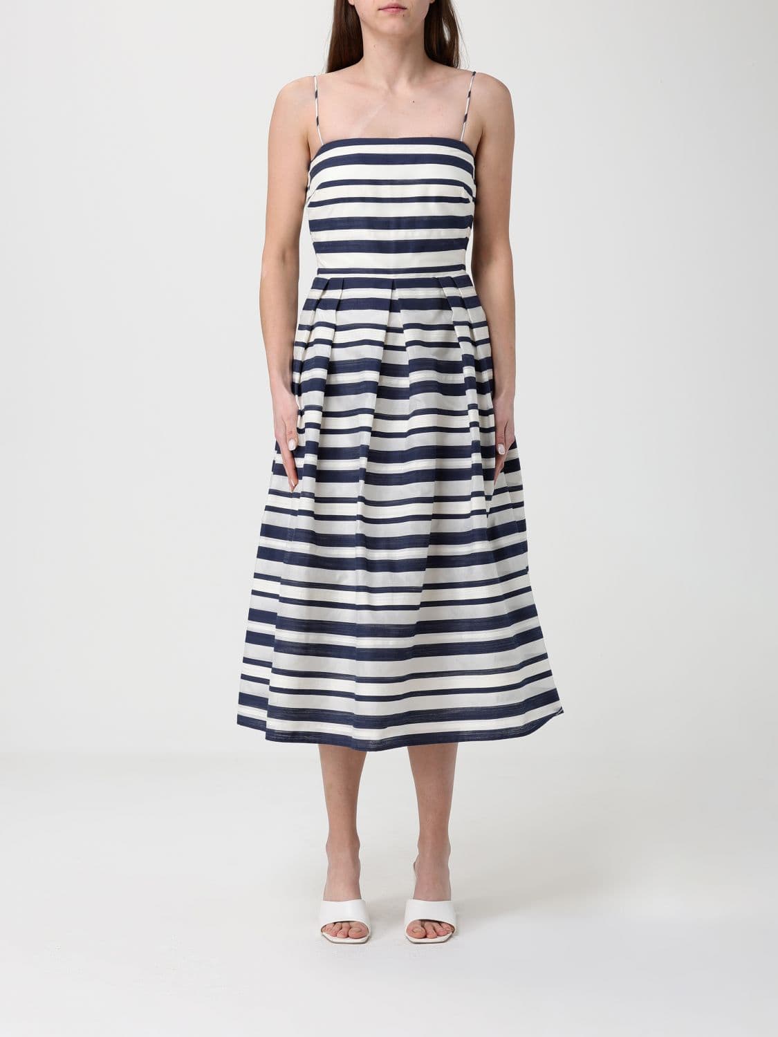 Lauren Ralph Lauren Striped Cotton Blend Dress