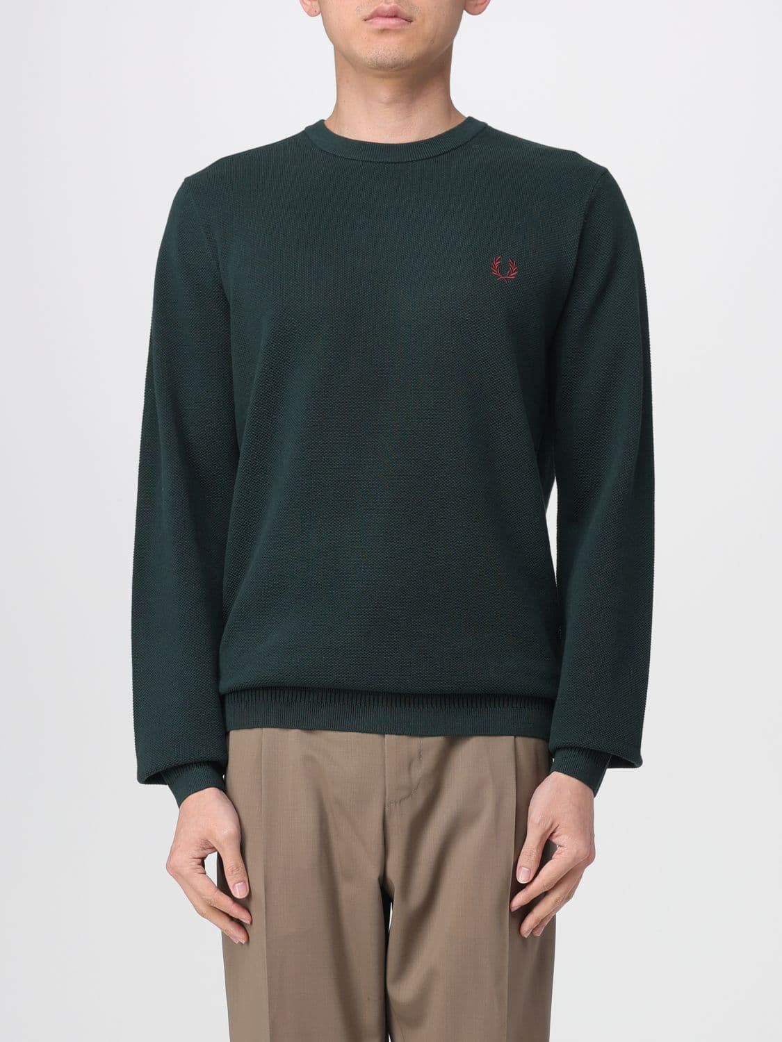 Fred Perry Crew Neck Sweater With Logo