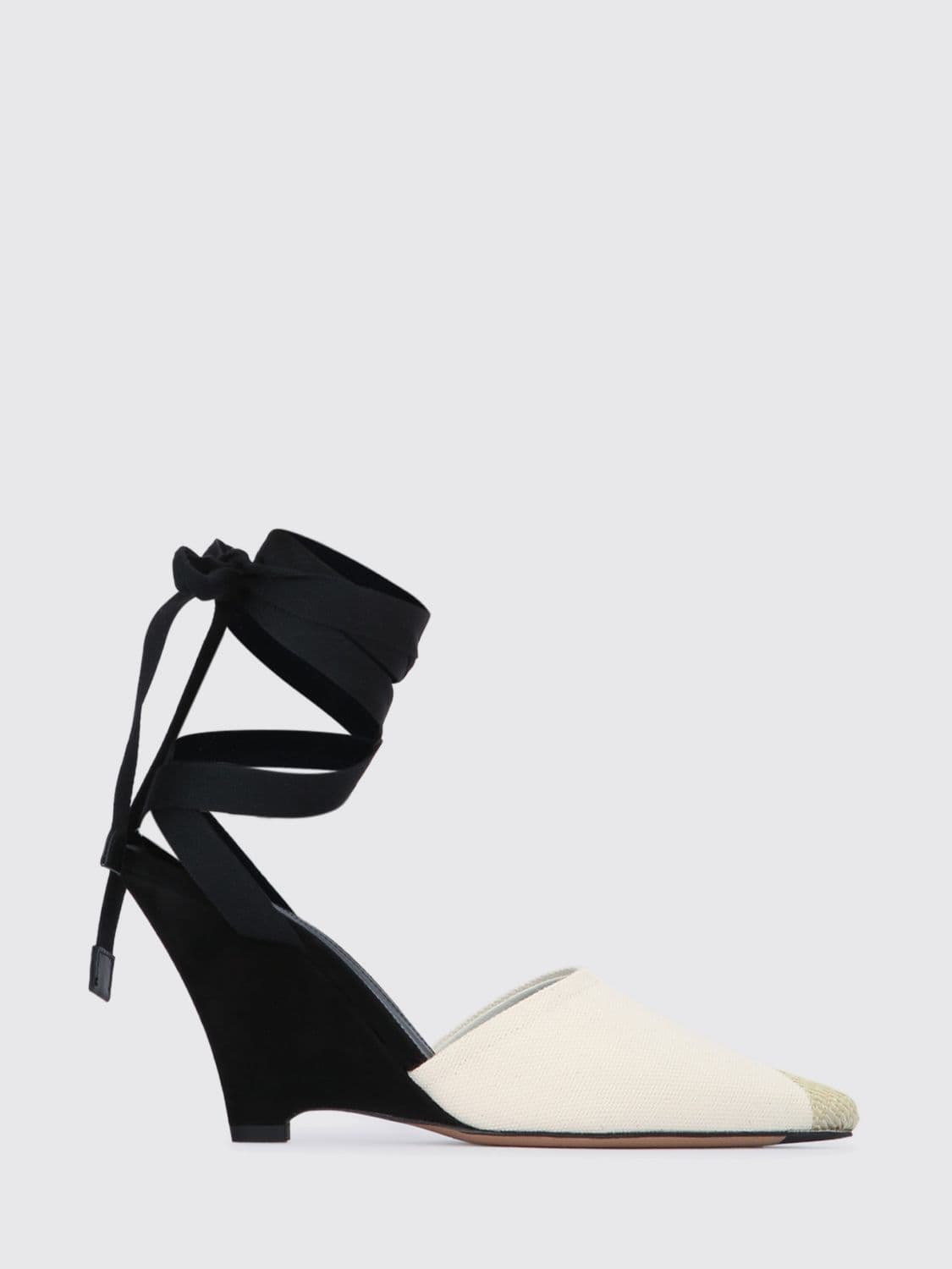 Jacquemus Le Espadrillas Wedge Pumps in Cotton Canvas and Suede