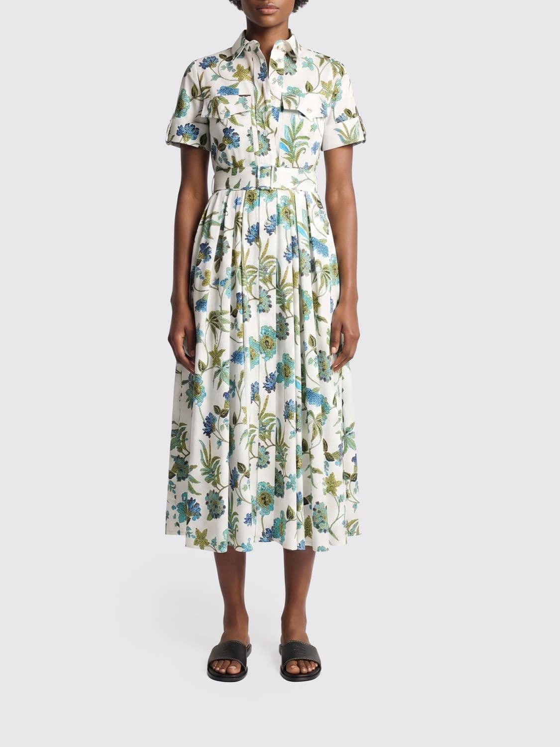 Fay Cotton Shirtdress with Floral Print
