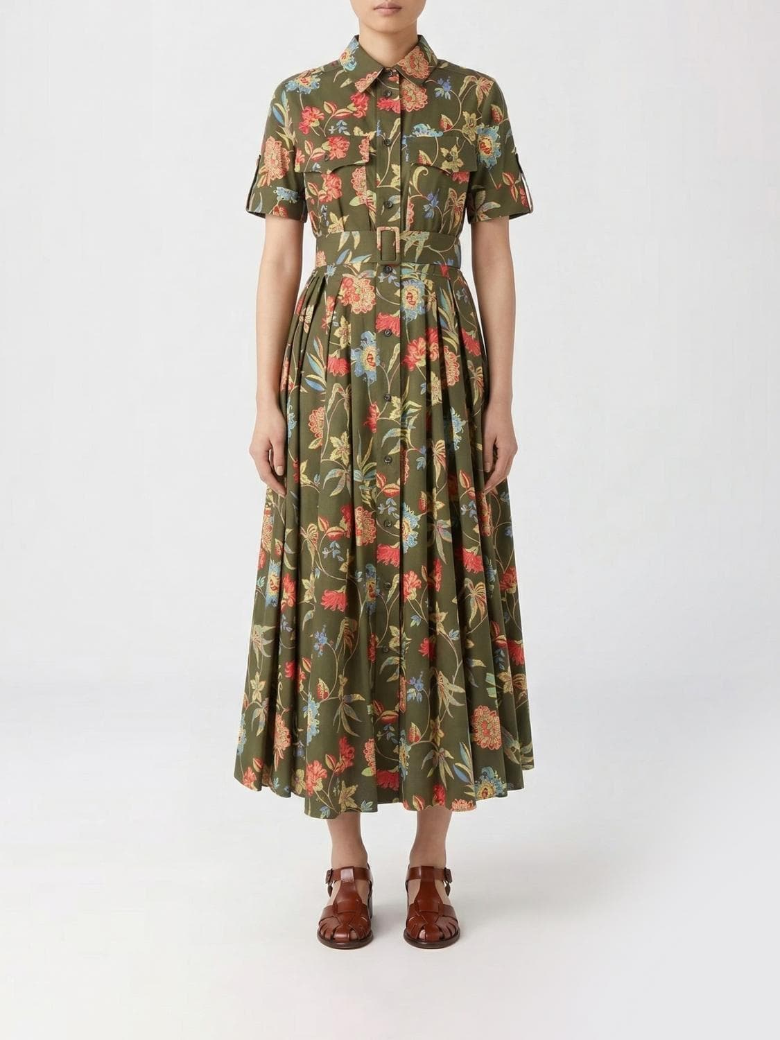 Fay Cotton Shirtdress with Floral Print