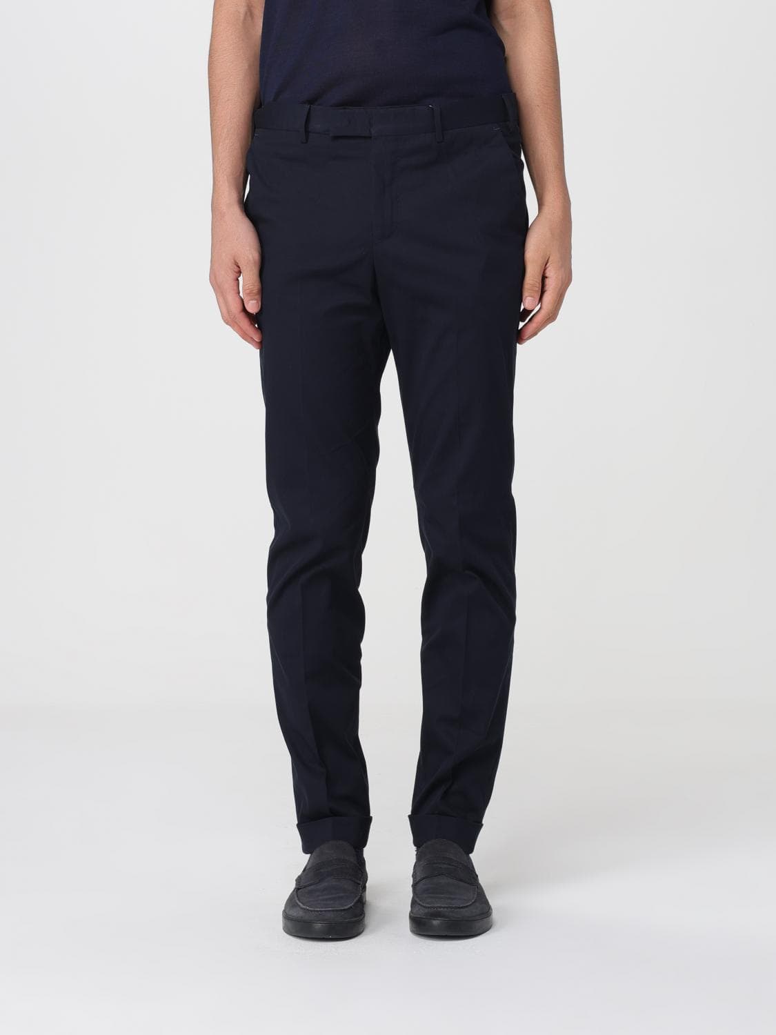 Pt Torino Tailored Trousers in Cotton and Silk Blend