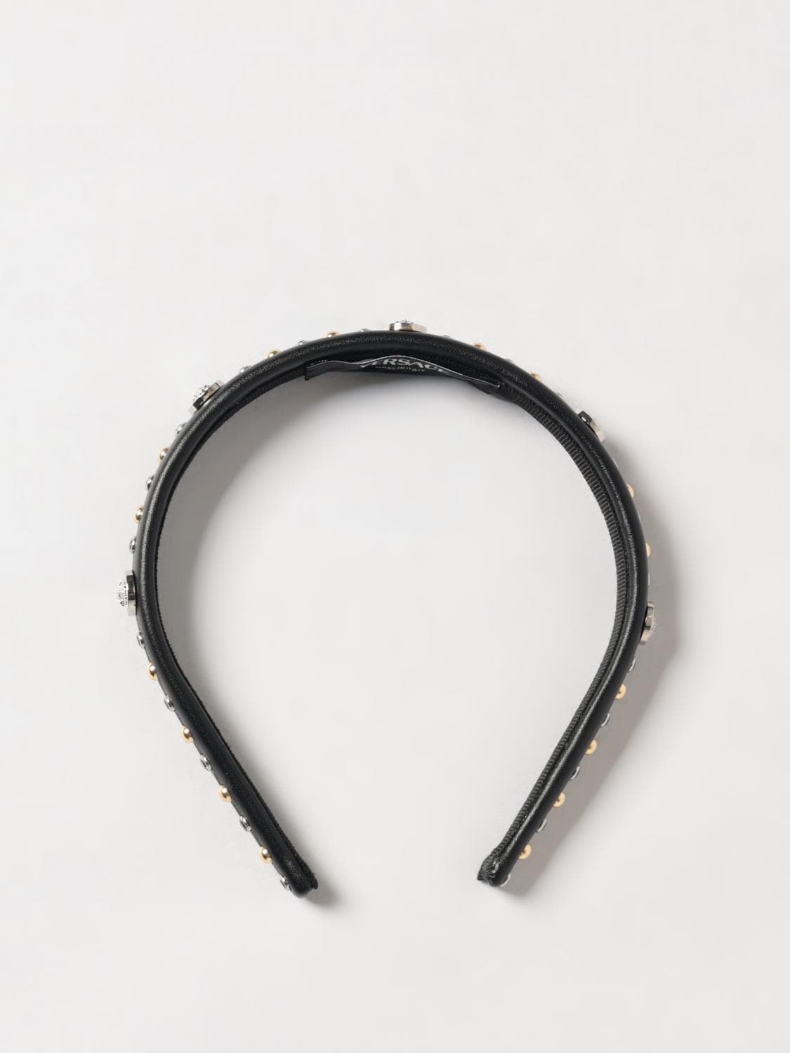 Versace Leather Headband with Studs