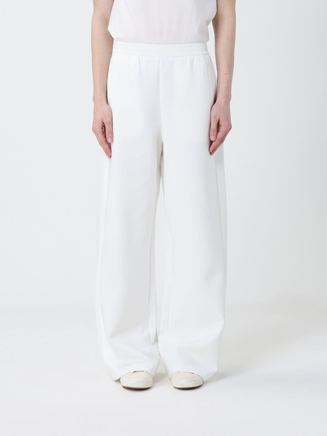Emporio Armani Cotton Blend Travel Essential Palazzo Trousers