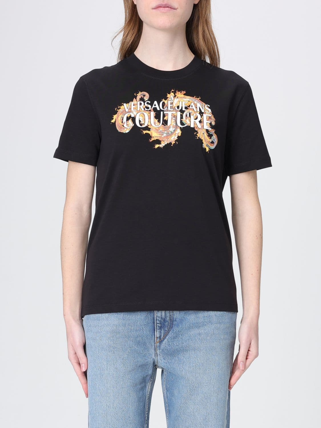 Versace Jeans Couture Cotton T-Shirts with Baroque Print
