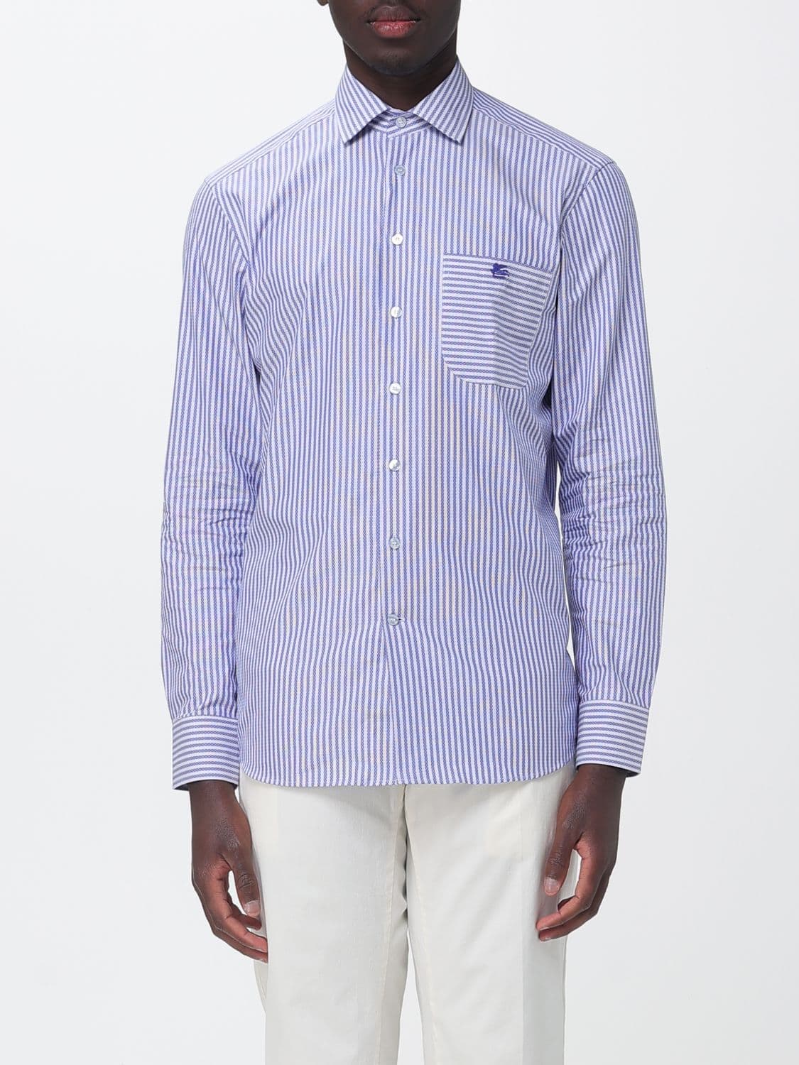 Etro Striped Poplin Casual Shirt