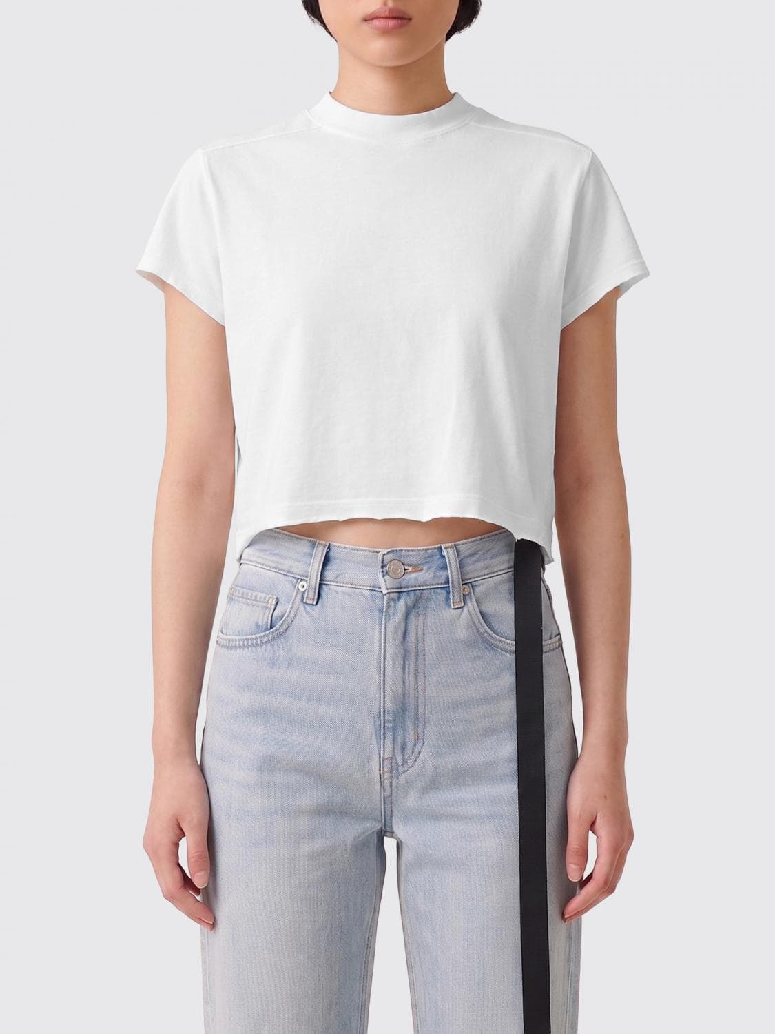 Rick Owens Drkshdw Cotton T-Shirt with Webbing