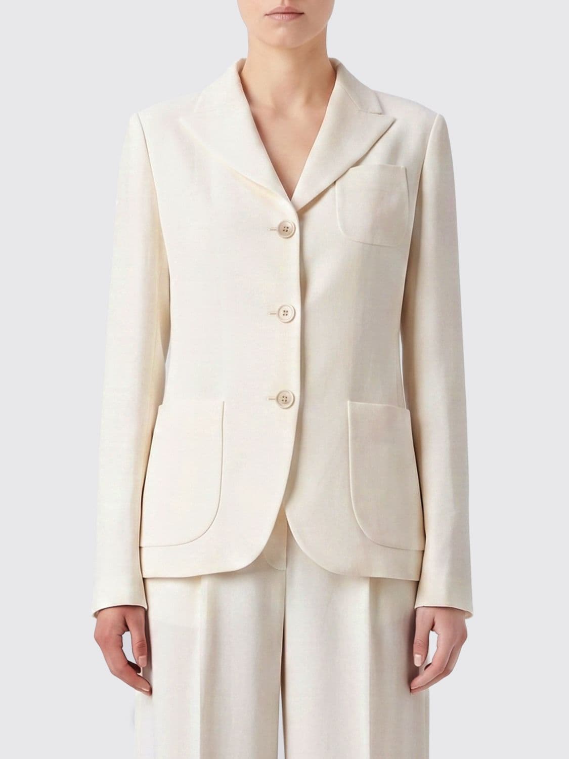 Fabiana Filippi Single-Breasted Blazer in Linen Blend