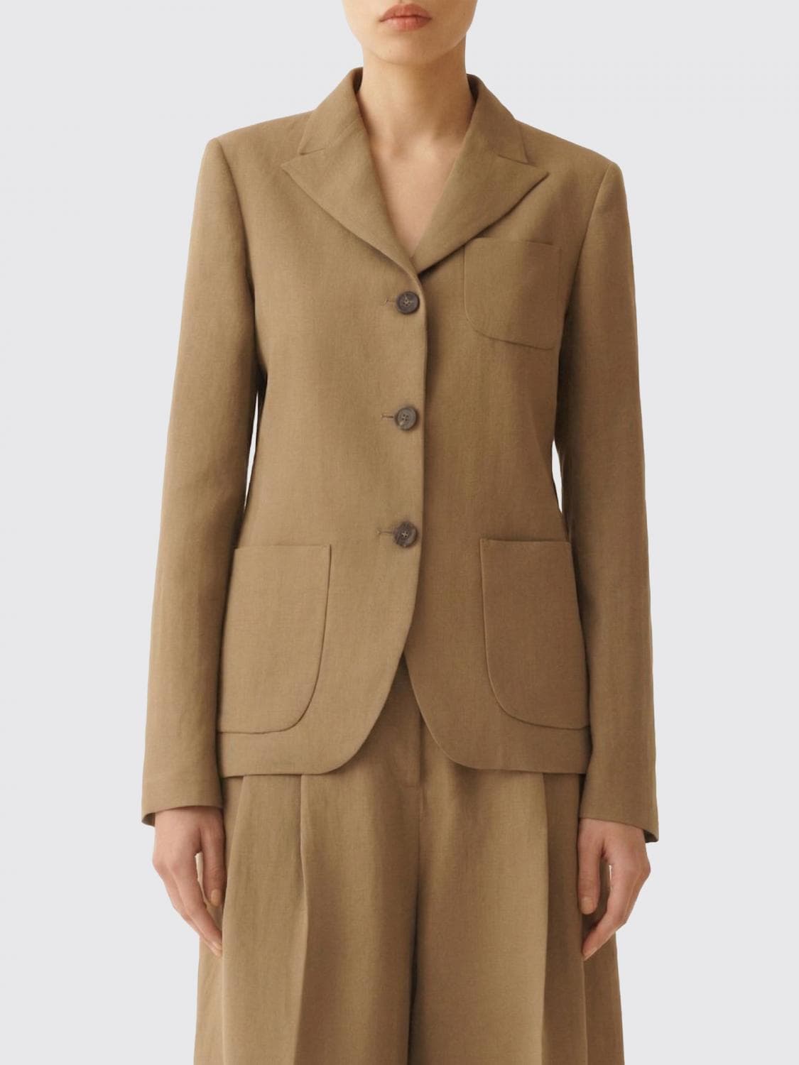 Fabiana Filippi Single-Breasted Blazer in Linen Blend · 40