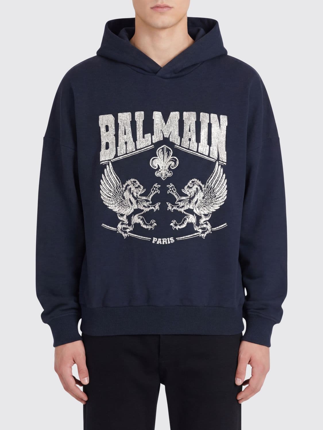 Balmain Cotton Blend Hoodie with Logo