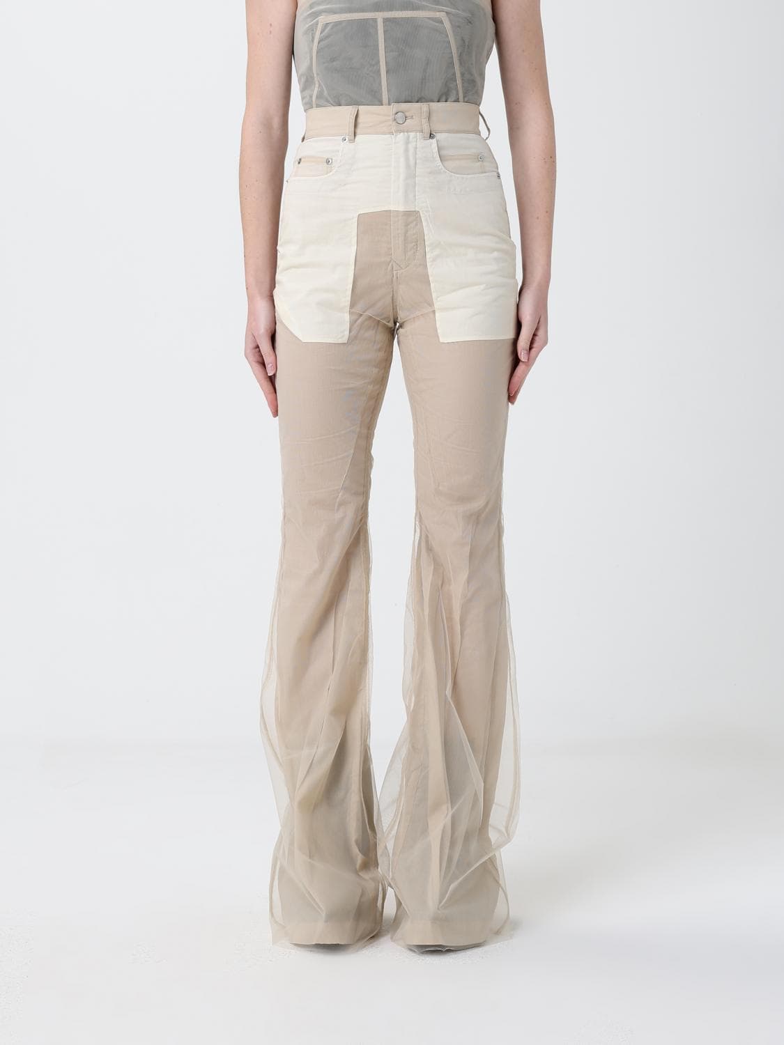 Rick Owens Flared Cotton and Tulle Trousers · 26