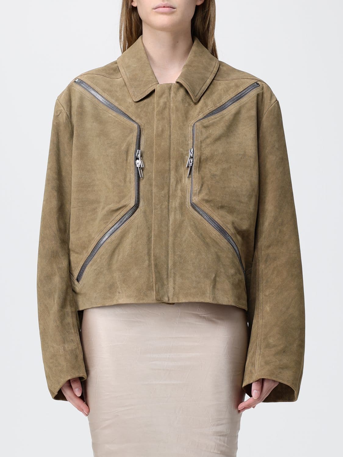 Rick Owens Full Zip Suede Jacket