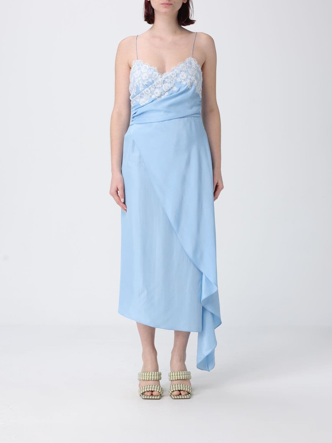 Moschino Couture Asymmetric Silk Blend Dress