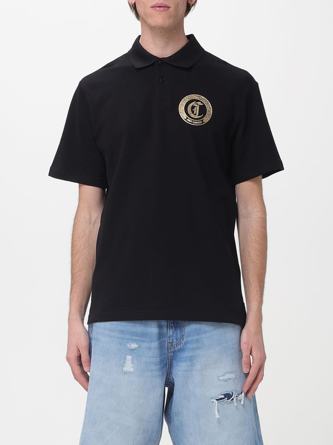 Just Cavalli Cotton Polo Shirt with Logo