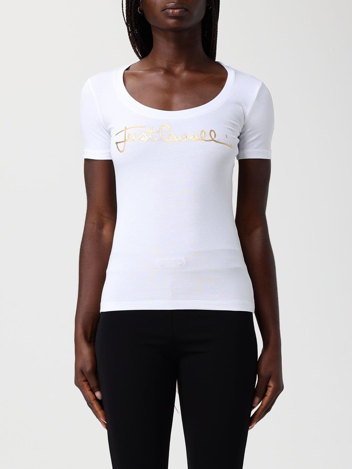 Just Cavalli Cotton T-Shirts with Logo