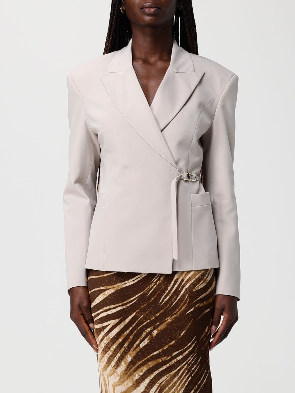 Just Cavalli Polyester Blazer with Ribbon