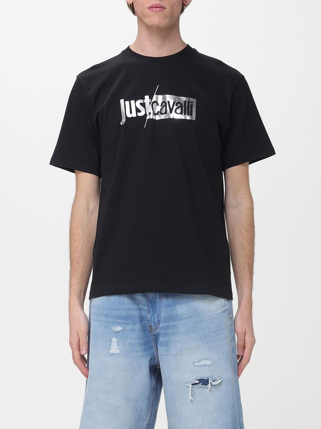 Just Cavalli Laminated Cotton T-Shirt