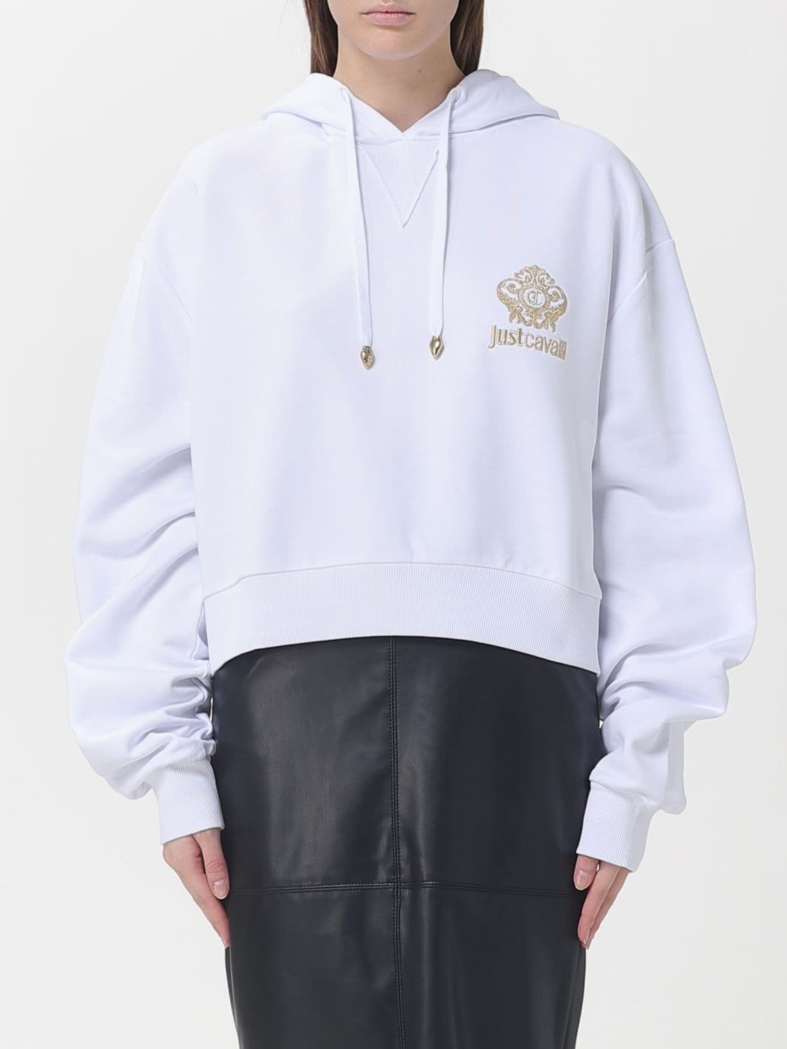 Just Cavalli Cotton Hoodie with Logo