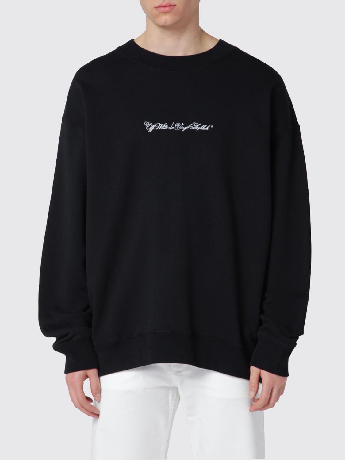 Off-White Crew Neck Sweatshirt with Arrow Logo