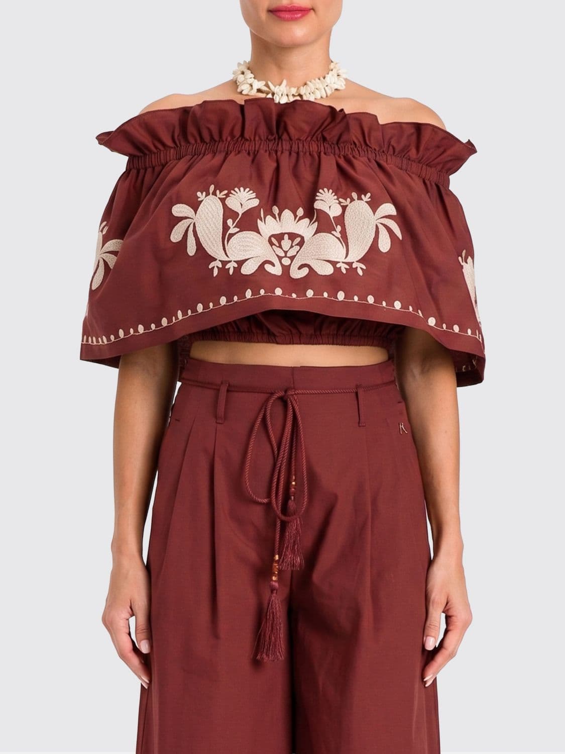 Twinset Liberty Cotton Crop Top · XS