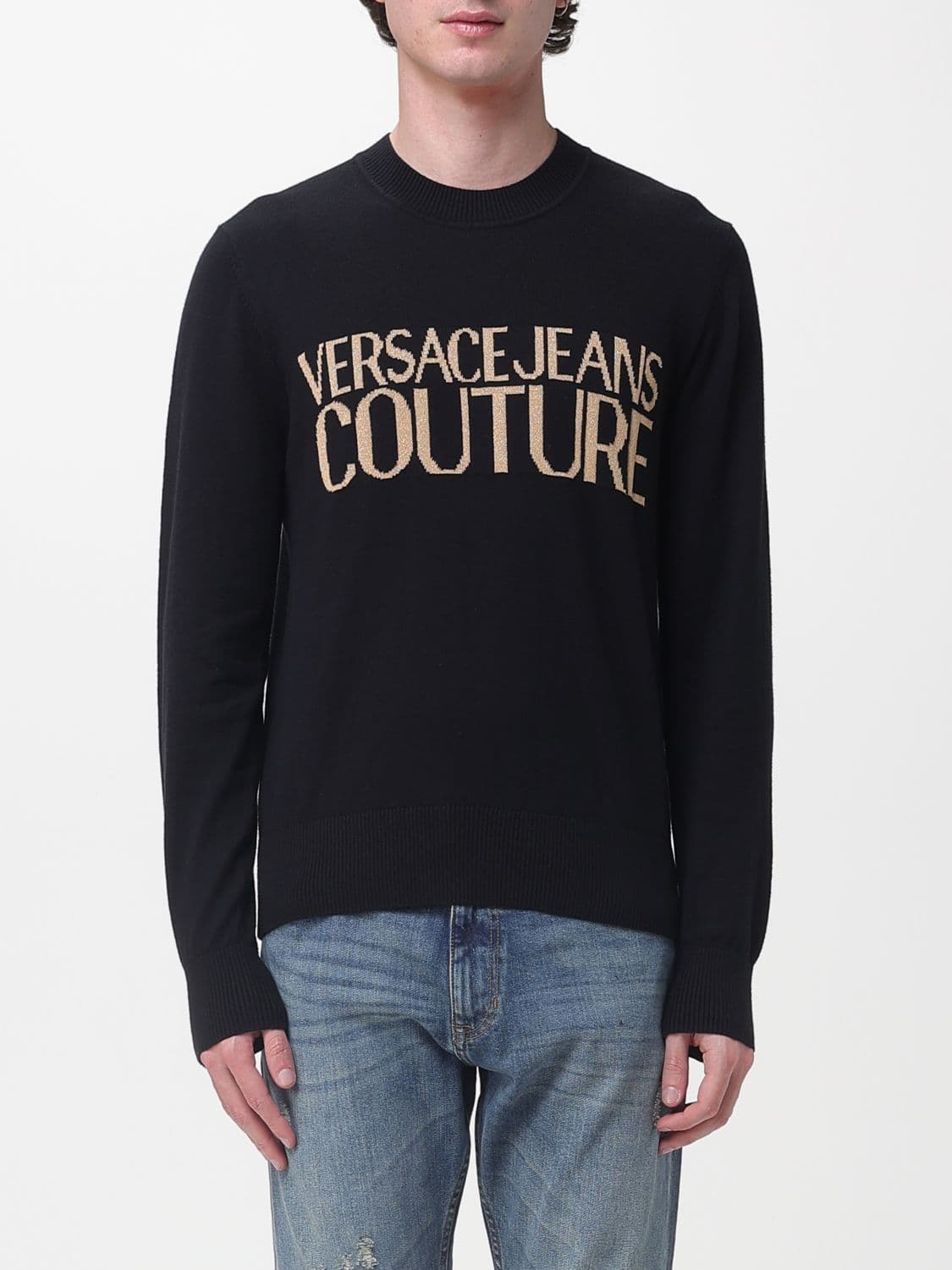 Versace Jeans Couture Cotton and Cashmere Sweater with Logo