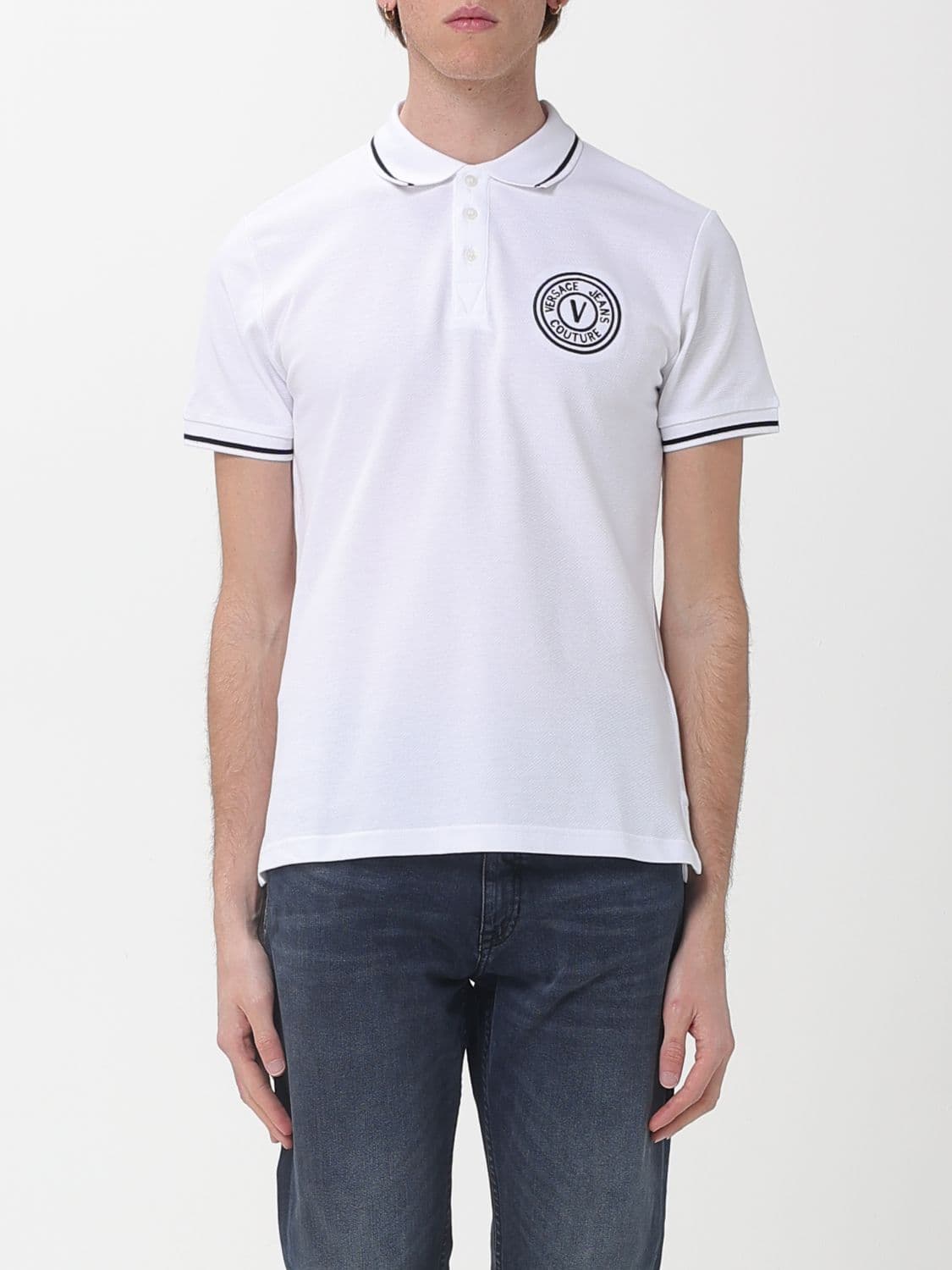 Versace Jeans Couture Cotton Polo Shirt with Logo