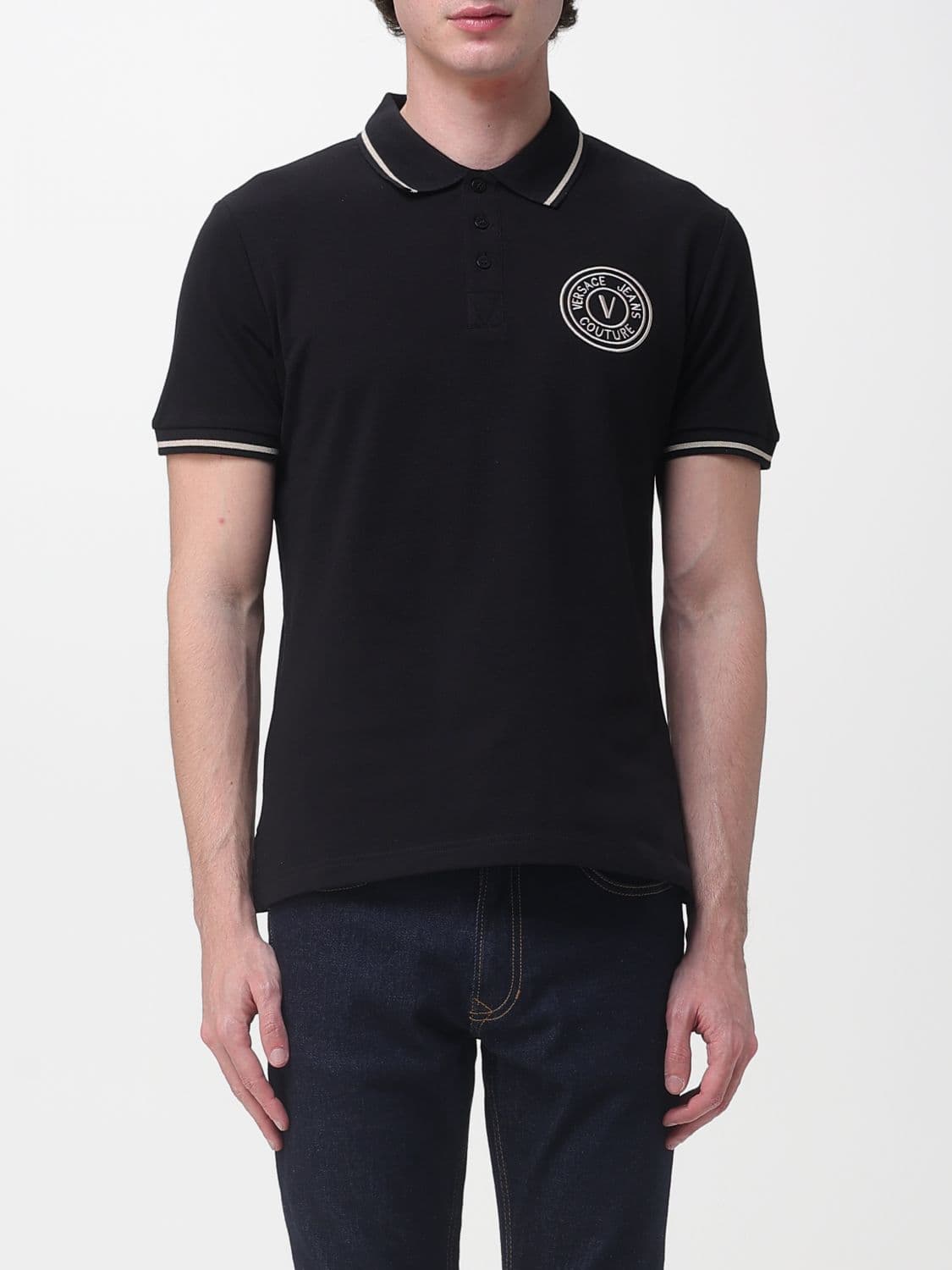 Versace Jeans Couture Cotton Polo Shirt with Logo