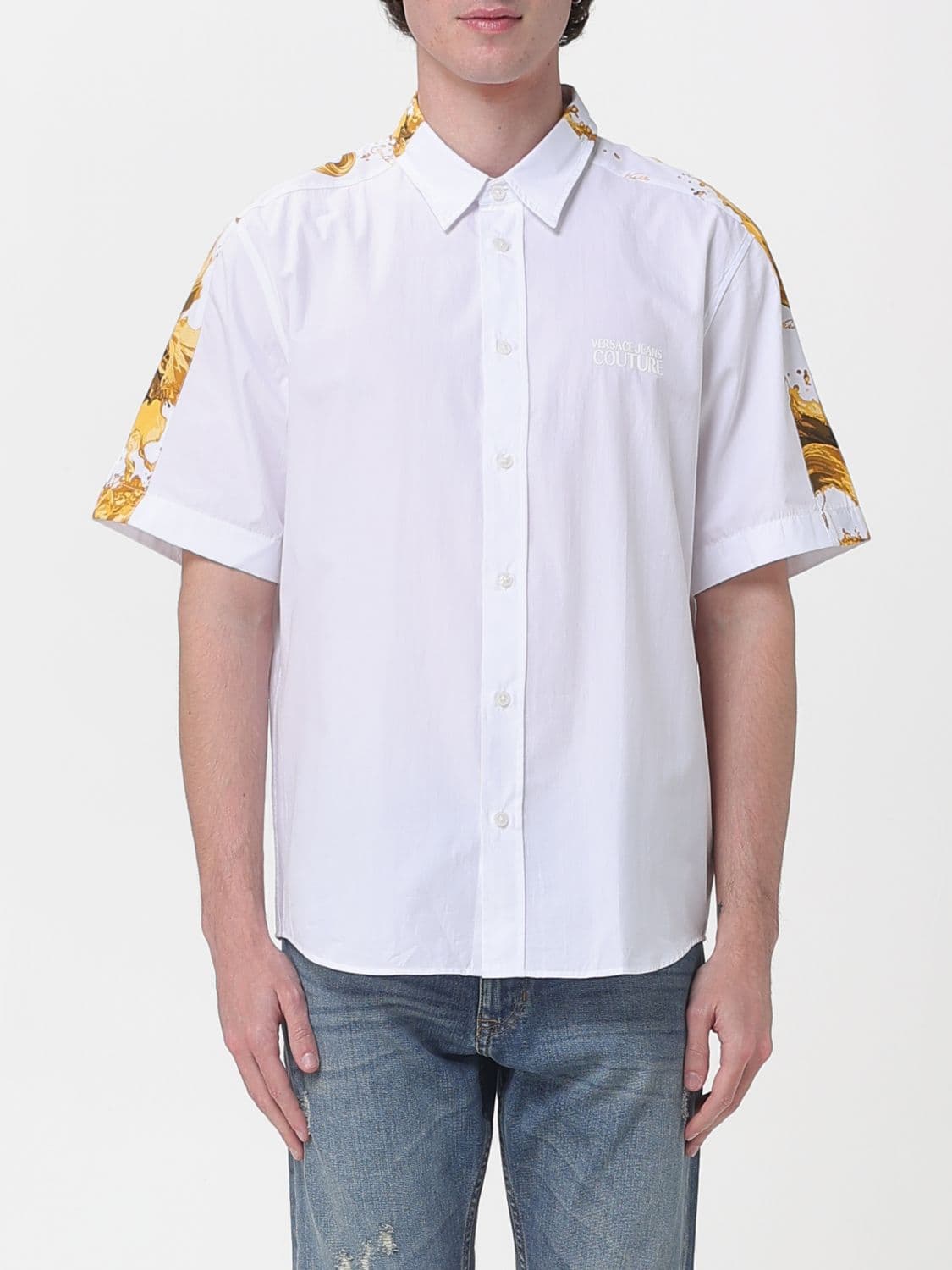 Versace Jeans Couture Cotton Shirt with Baroque Print