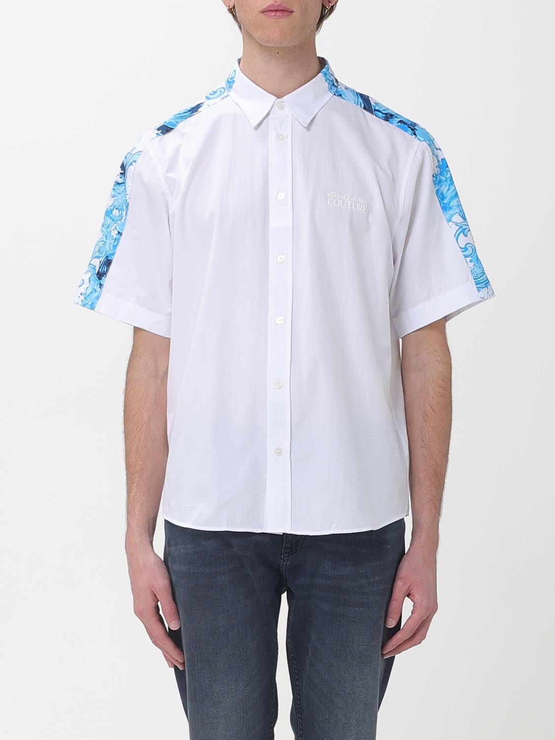 Versace Jeans Couture Cotton Shirt with Baroque Print