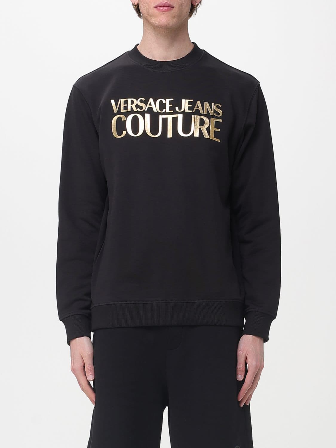Versace Jeans Couture Cotton Crewneck Sweatshirt with Logo