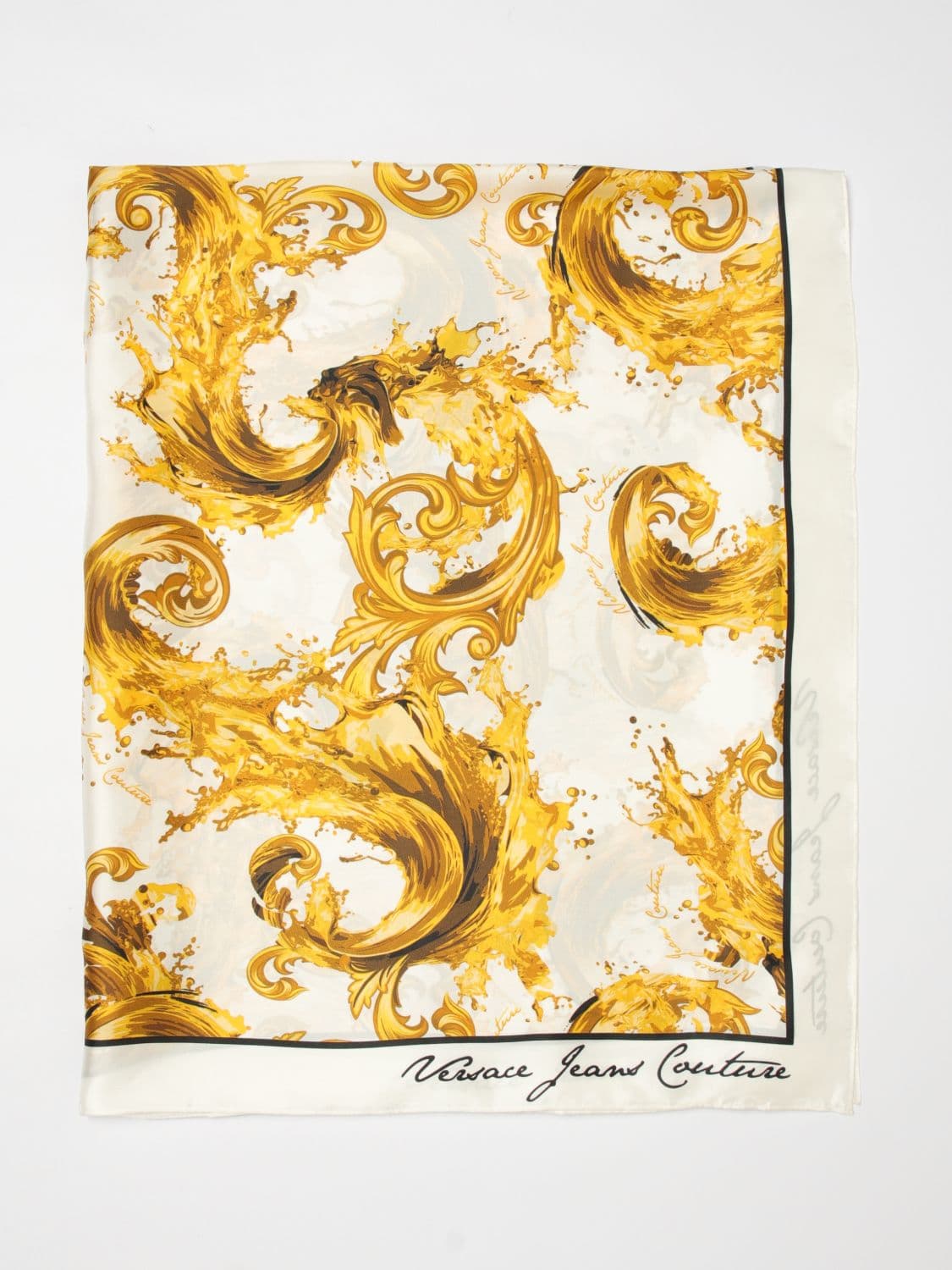 Versace Jeans Couture Baroque Print Silk Scarf · OS