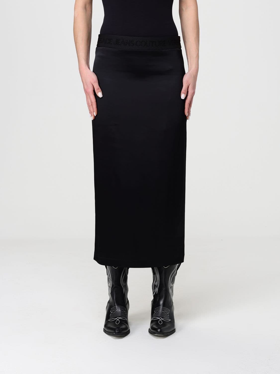 Versace Jeans Couture Stretch Viscose Midi Skirt