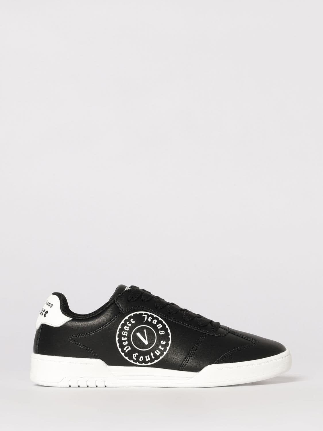 Versace Jeans Couture Leather Sneakers with Printed Logo